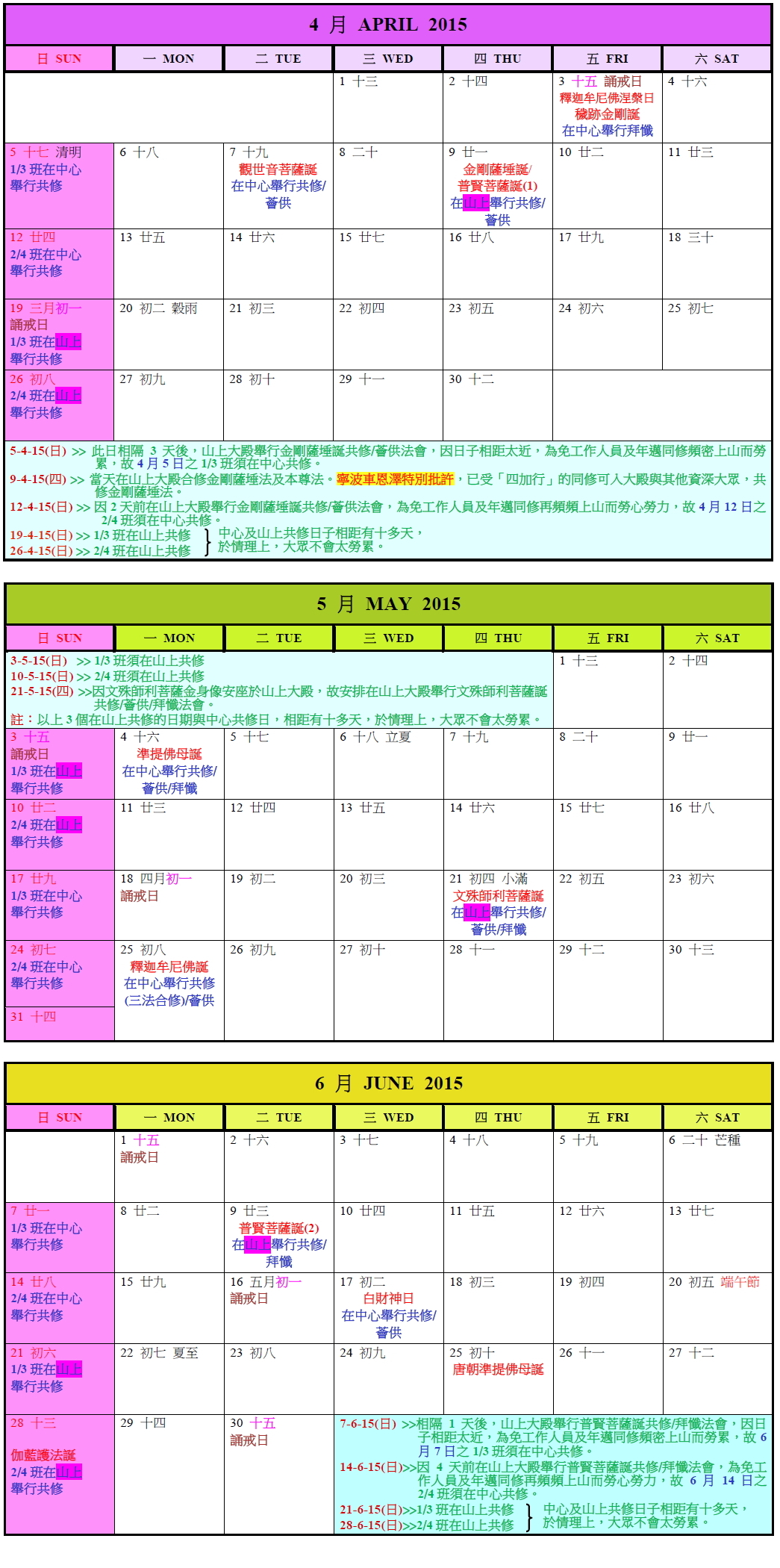 uphill cultivation calender-2015 April-Jun